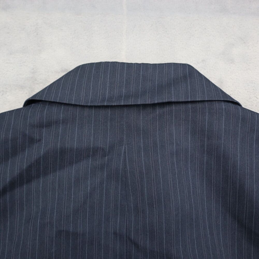 9 and Co Suit Womens 10 Black Pinstriped Single Breasted Notch Lapel Jacket - Picture 13 of 16